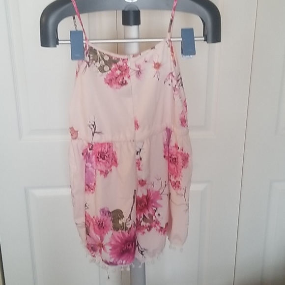 Pink Floral Pom Pom Romper - Picture 5 of 5